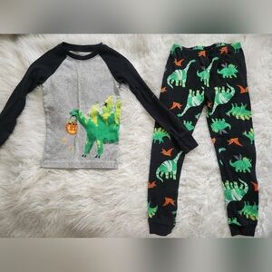 Carter's Dinosaur Print Kids Pajamas - Black and Gray a5T